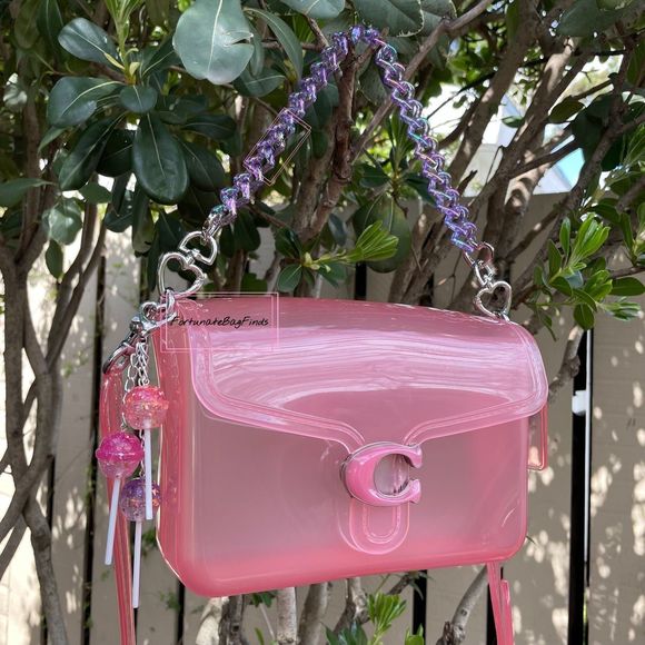 TRIPLE HEARTS Violet Jelly Purple Resin Bag Strap Novelty Bag Strap - Picture 7 of 11